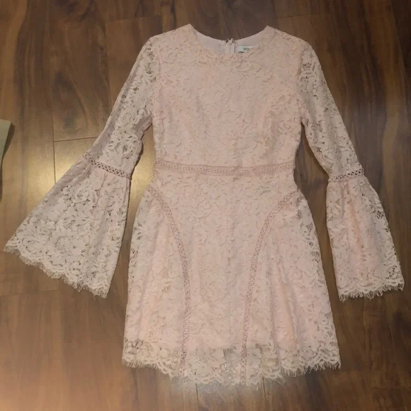 Bloomingdale s Dresses Nwot Lace Dress Long Sleeve Pink In